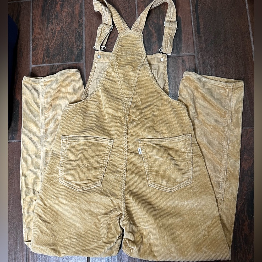 Levi’s Premium Tan Corduroy Overalls Women’s Size Small - Picture 5 of 6